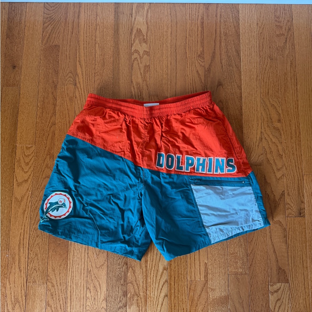 Mitchell & Ness Miami Dolphins Swim Trunks Shorts, large